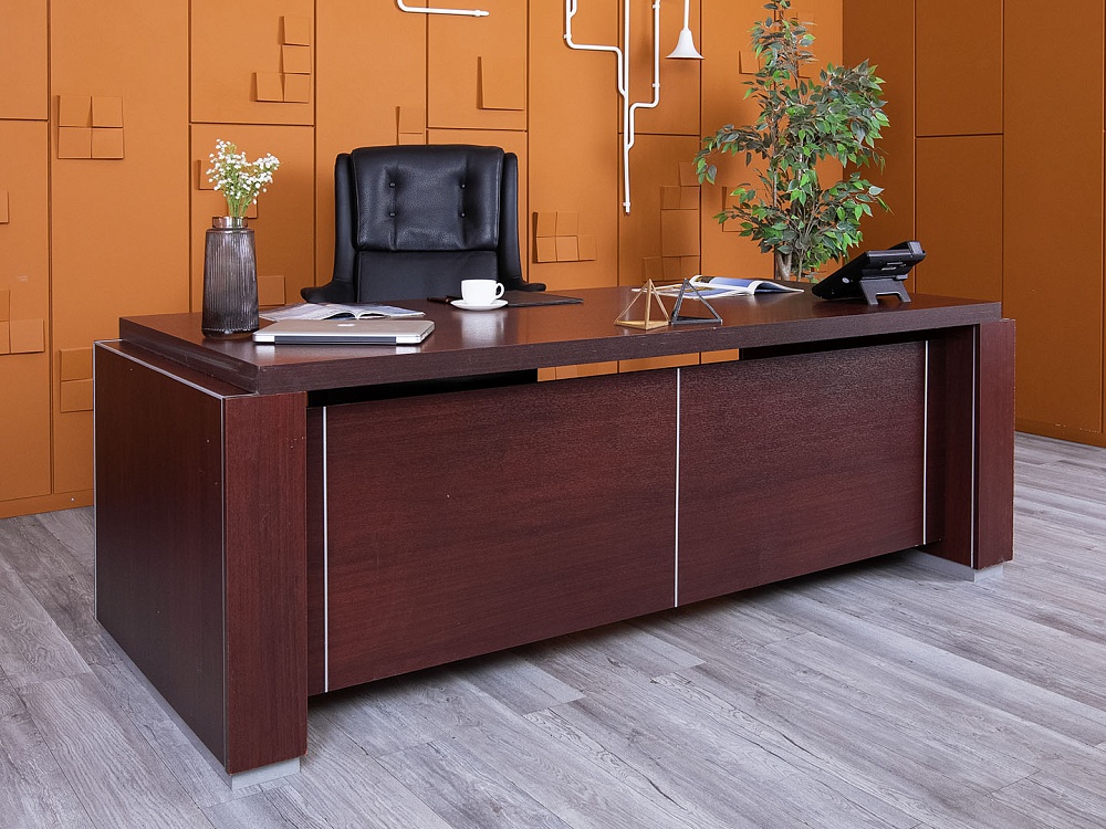Стол для руководителя  2 120х900х720 ЛДСП Вишня   (СРПШ-05065)