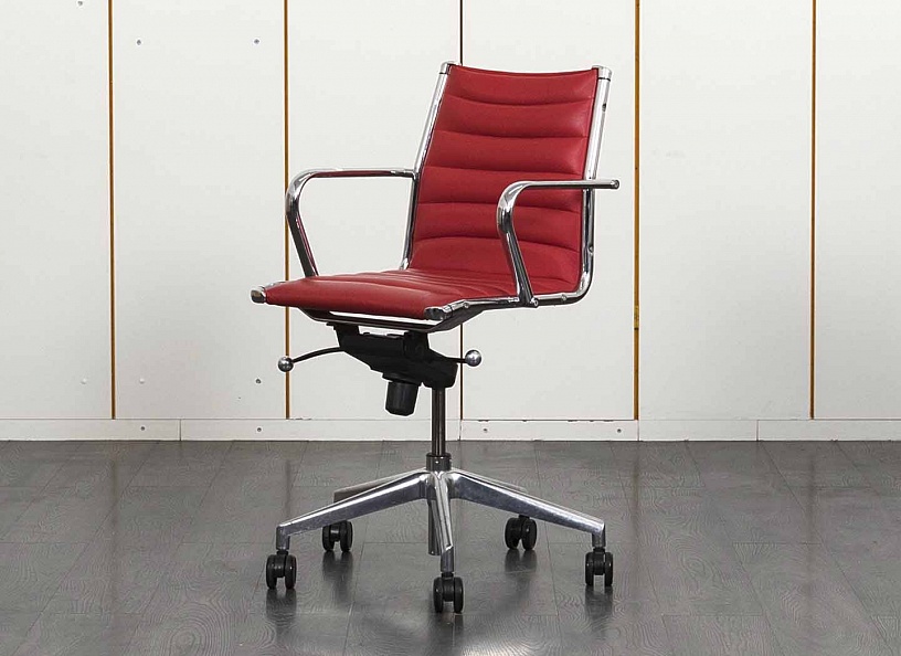 Офисное кресло для персонала  Sitland  Кожа Красный   (КПКК-21061)