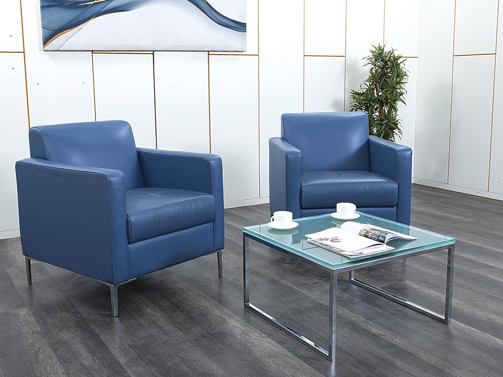 Мягкое кресло Herman Miller Кожа Синий   (Комплект из 2-х мягких кресел КНКНК-13112)