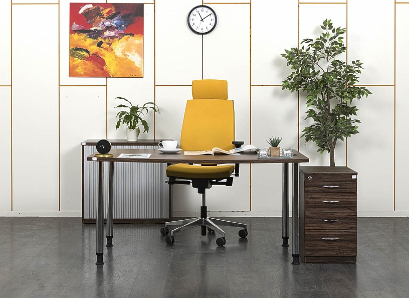Комплект офисной мебели стол с тумбой  1 500х900х750 ЛДСП Зебрано   (КОМЗ-16061)