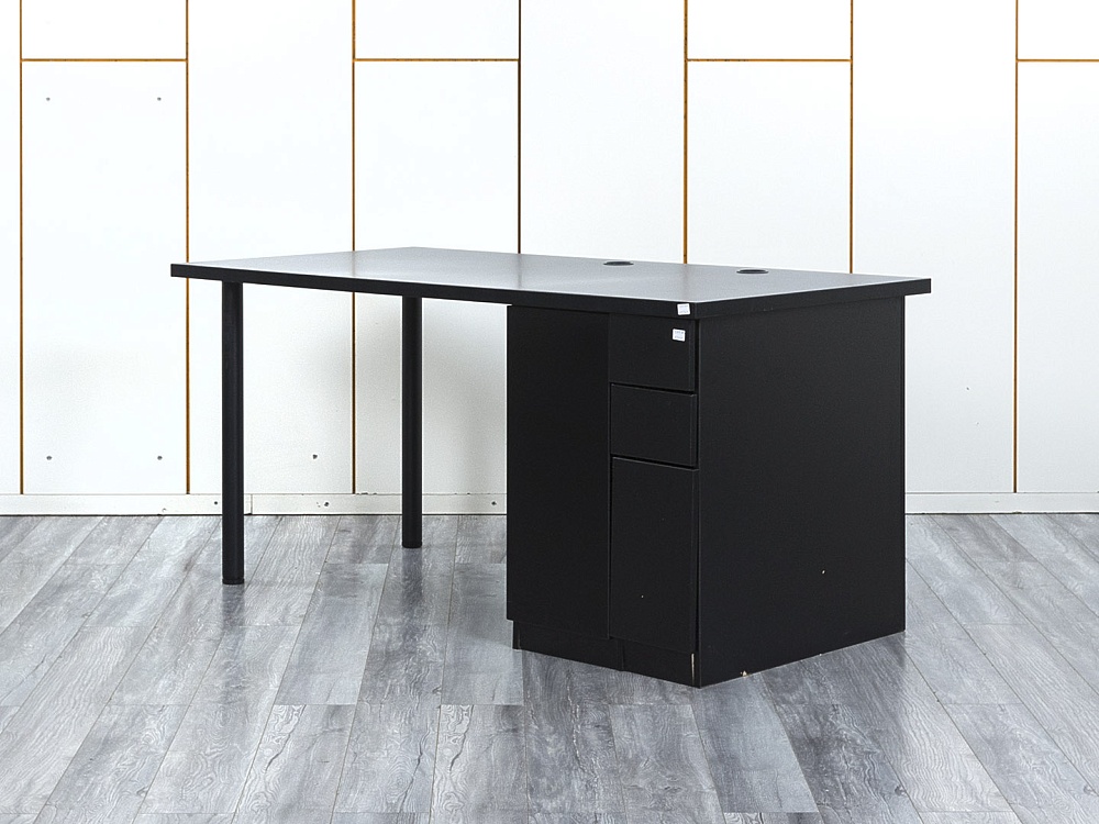 Комплект офисной мебели стол с тумбой IKEA 1 600х800х760 ЛДСП Черный   (СППЧКп-05064)