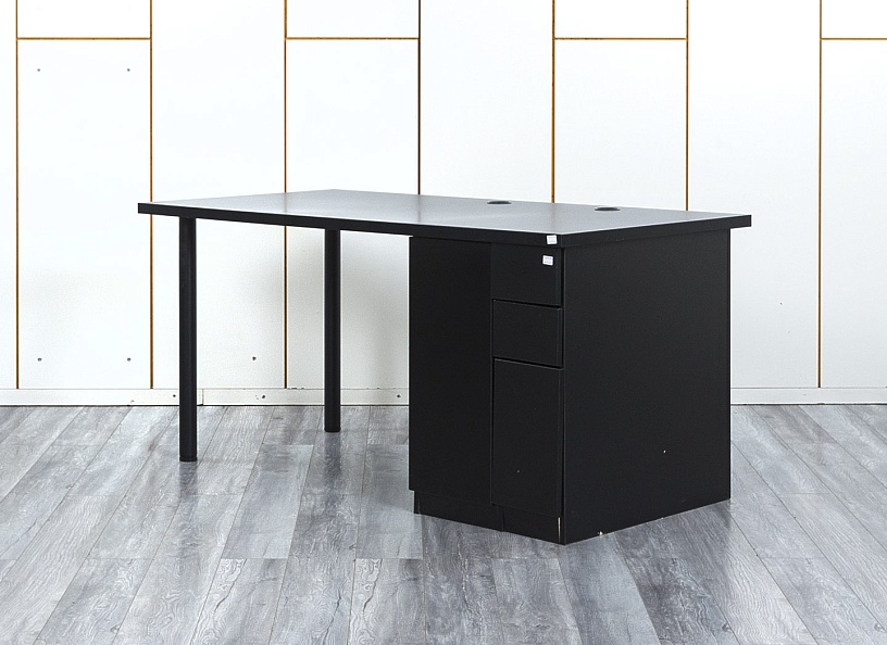 Комплект офисной мебели стол с тумбой IKEA 1 600х800х760 ЛДСП Черный   (СППЧКп-05064)