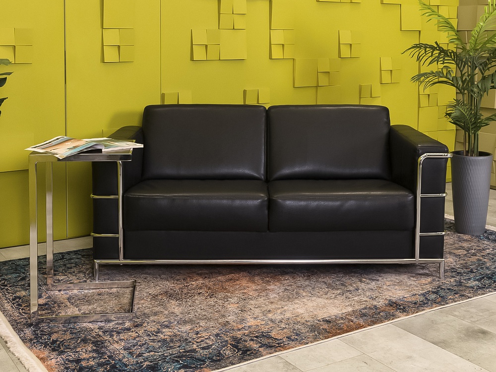 Офисный диван Кенигсберг Кожзам Чёрный Россия  ДНКЧ1-13115