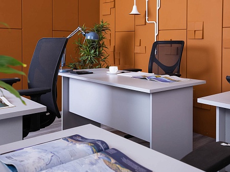 Офисный стол прямой  1 380х680х750 ЛДСП Серый   (СППС-31054(нов))