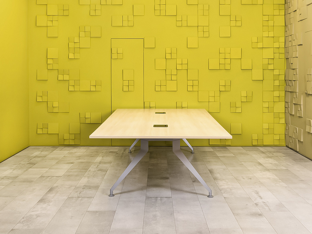Офисный стол для переговоров Steelcase ЛДСП Зебрано Франция  СГПЗ2-04026