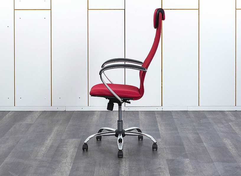Офисное кресло руководителя   Сетка Красный   (КРСК1-30112)
