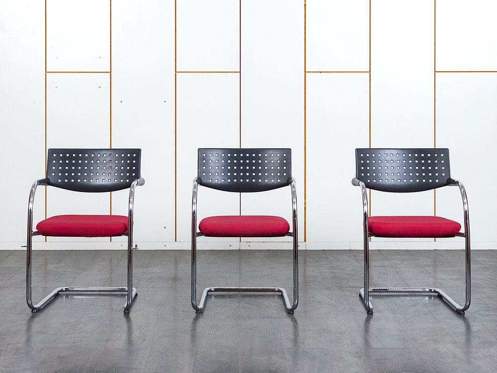 Конференц кресло для переговорной  Красный Ткань VITRA   (УДТК-07120)