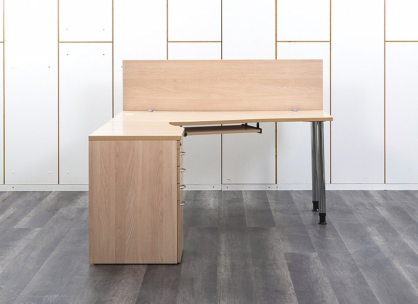 Комплект офисной мебели стол с тумбой  2 300х800х730 ЛДСП Бук   (СПУВКл-17032)