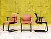 Конференц кресло для переговорной на полозьях Steelcase Ткань Коричневый Франция_КДТК-291223