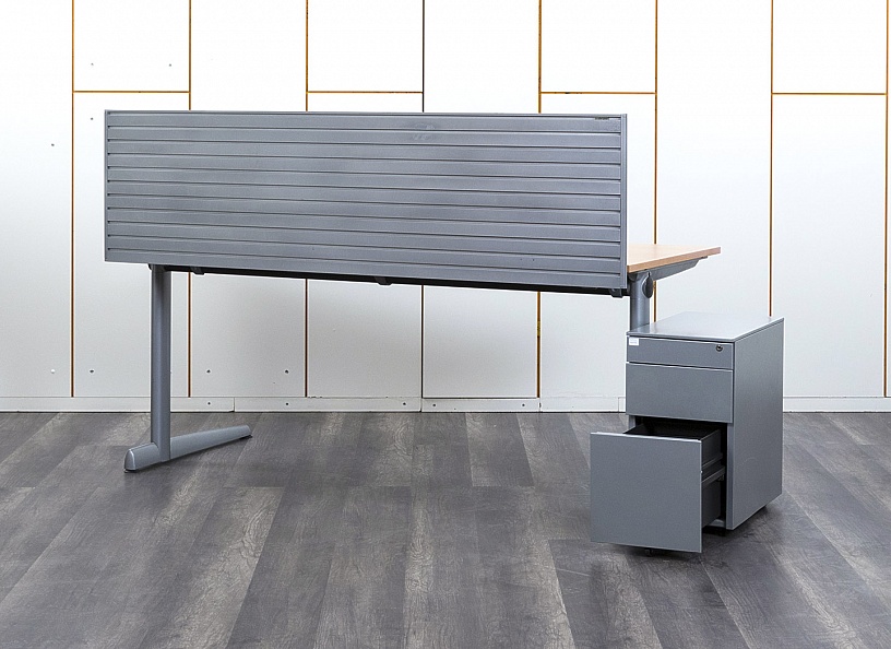 Комплект офисной мебели стол с тумбой Ahrend 1 800х800х750 ЛДСП Орех   (СППХК1-26072)