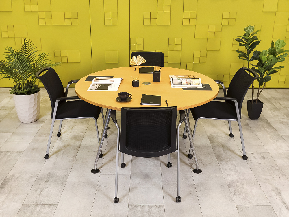 Офисный стол для переговоров Steelcase ЛДСП Ольха Германия  СГОЛ3-04026