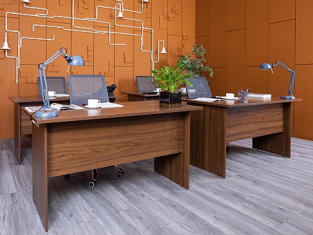 Офисный стол прямой  1 380х680х750 ЛДСП Орех   (СППХ-04074(нов))