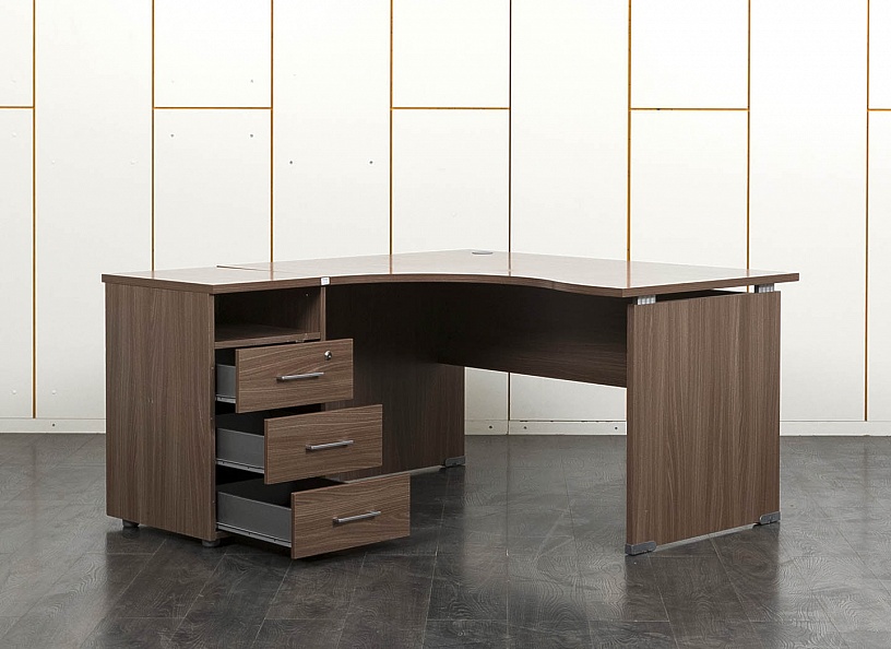 Комплект офисной мебели стол с тумбой  1 400х1 100х750 ЛДСП Зебрано   (СПУЗКл-21041)