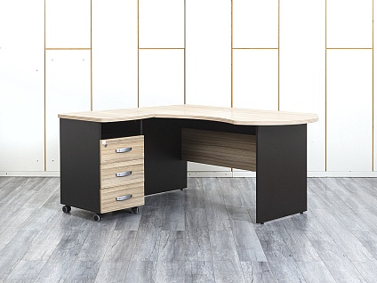 Комплект офисной мебели стол с тумбой Berlin 1 600х1 000х740 ЛДСП Зебрано   (СПУЗКл-20064)
