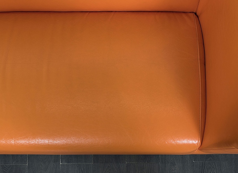 Офисный диван  Кожзам Оранжевый   (ДНКО-24061)