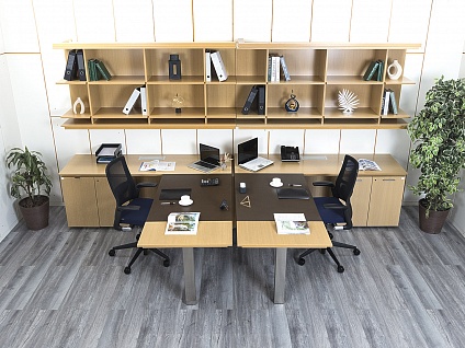 Комплект офисной мебели Knoll 3 995х2 160х750 ЛДСП Зебрано   (КОМВ1-27014)
