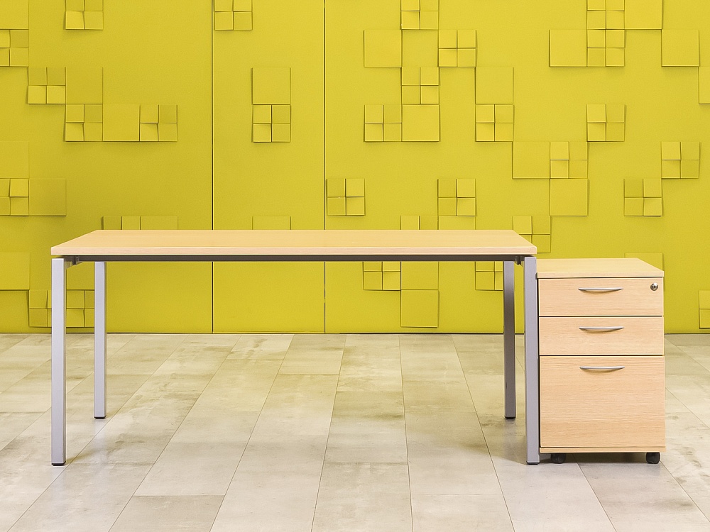 Комплект офисной мебели стол с тумбой  ЛДСП Зебрано  СППЗТ-27115