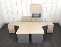 Купить Комплект офисной мебели стол с тумбой  3 260х1 200х750 ЛДСП Зебрано   (КОМЗ-27041)