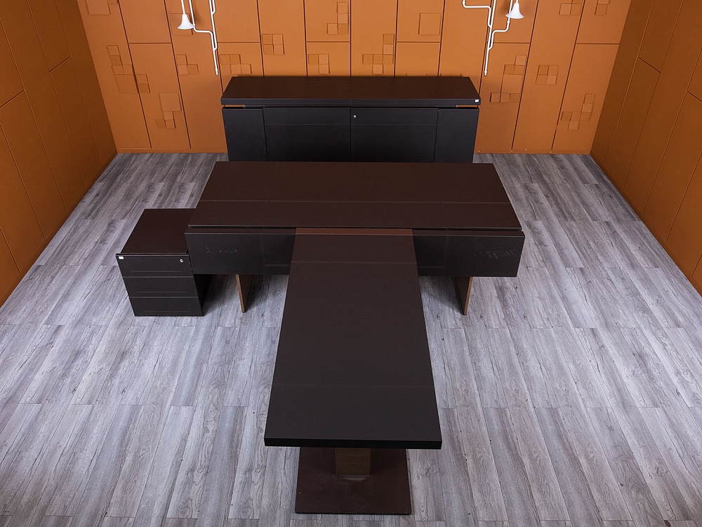 Кабинет руководителя UFFIX 2 200х2 485х760 Кожа Коричневый The Element  (КРК-22104)