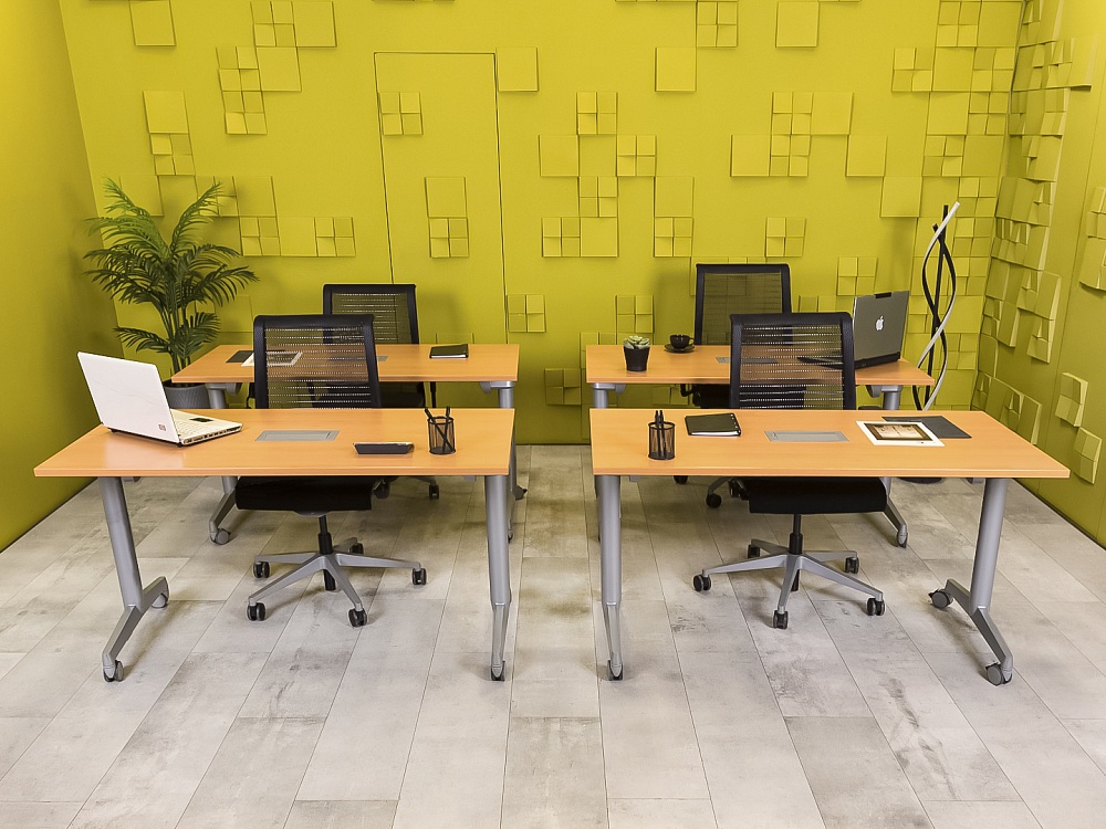 Офисный стол прямой Steelcase ЛДСП Ольха Франция  СППЛ-04026