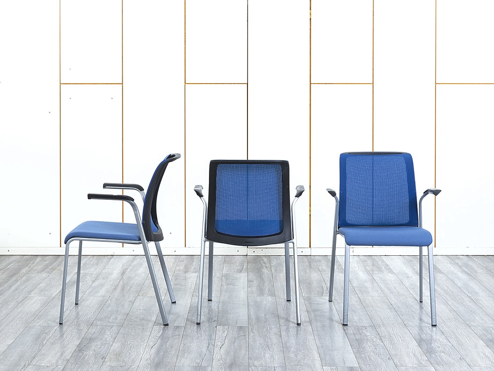 Конференц кресло для переговорной  Синий Сетка SteelCase   (УНСН-30074)