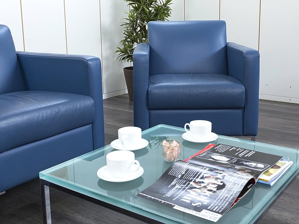 Мягкое кресло Herman Miller Кожа Синий   (Комплект из 3-х мягких кресел КНКНК1-13112)