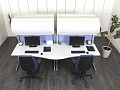 Комплект офисной мебели SteelCase 2 800х1 600х1 720 ЛДСП Серый   (КОМС-29071)