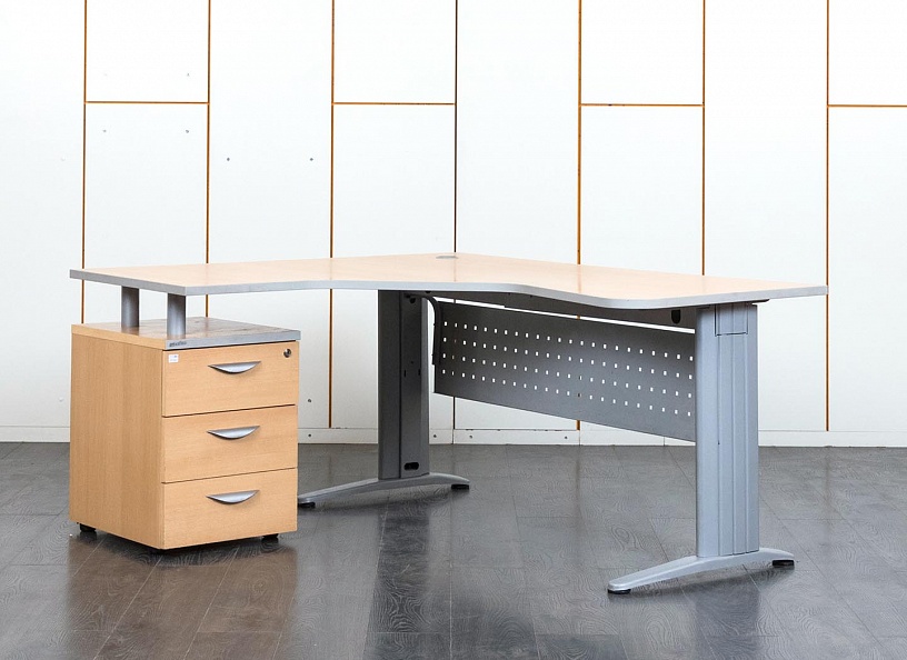 Комплект офисной мебели стол с тумбой  1 600х1 600х750 ЛДСП Ольха   (СПУЛКл-11120)