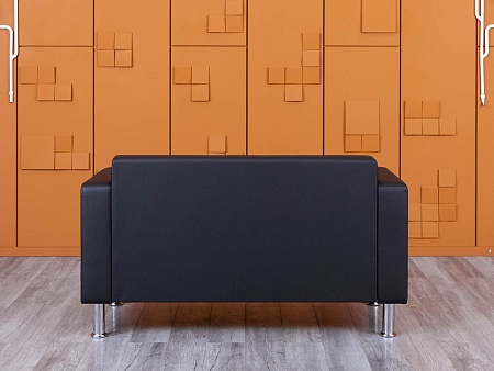 Офисный диван ДМебель Кожзам Черный   (ДНКЧ2-25094(нов))