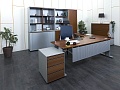 Кабинет руководителя Bene 2 000х1 800х750 Шпон Орех   (КРХ-06091)