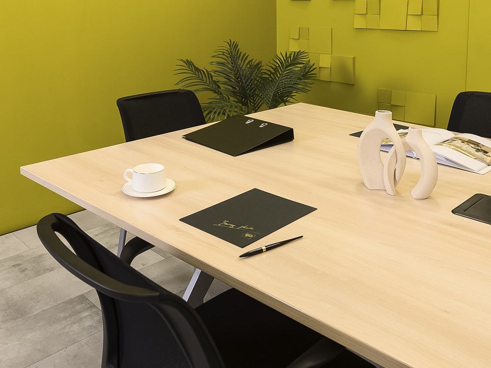 Офисный стол для переговоров Steelcase ЛДСП Зебрано Франция  СГПЗ1-04026