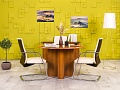 Офисный стол для переговоров CANNES Goodfurniture 1200x1200x760 МДФ Орех Италия_СГКХК-070524
