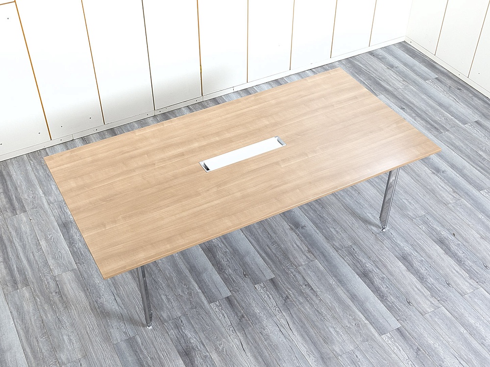 Офисный стол для переговоров  2 200х1 100х730 Шпон Зебрано   (СГПЗ-15044)