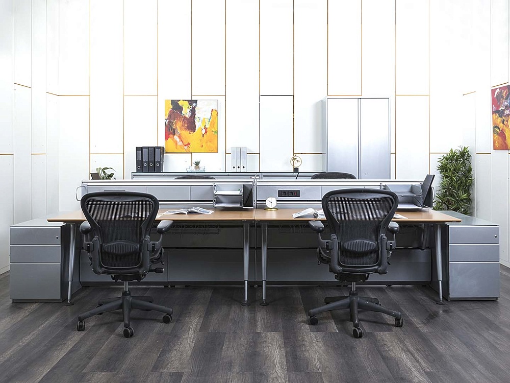 Комплект офисной мебели Herman Miller 3 200х1 800х1 000 ЛДСП Орех   (КОМХ1-16082)