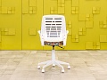 Офисное кресло для персонала на колесах Ирис White синий Ткань Синий; Белый Россия