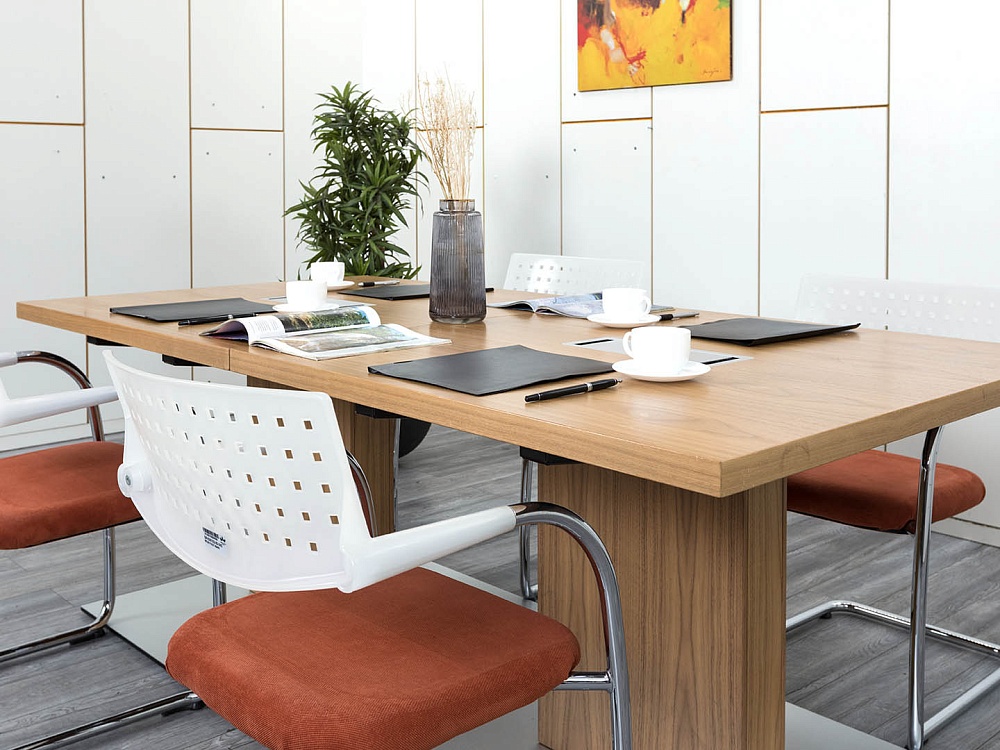 Офисный стол для переговоров  2 000х1 000х740 Шпон Зебрано   (СГПЗ-16104)