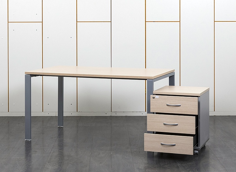 Комплект офисной мебели стол с тумбой  1 400х800х750 ЛДСП Зебрано   (СППЗК-19081)
