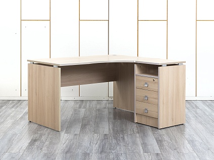 Комплект офисной мебели стол с тумбой  1 400х1 320х750 ЛДСП Бук   (СПУВКп-11064)