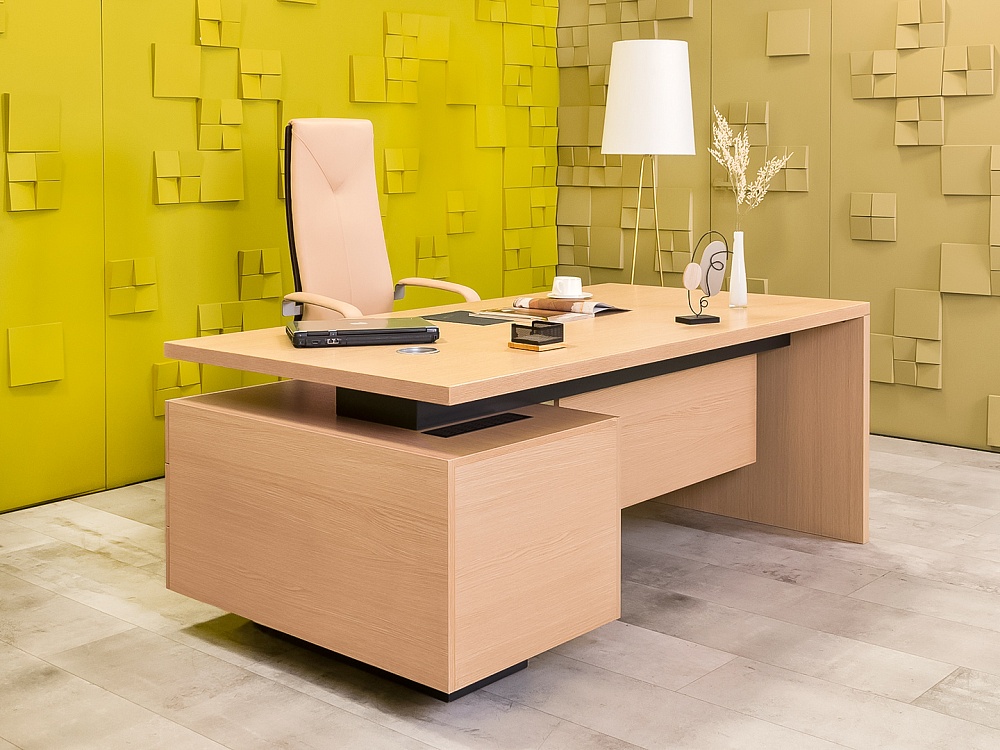 Стол для руководителя 1900x1000 ДСП Зебрано Италия_СРПЗ-280423