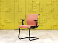Конференц кресло для переговорной на полозьях Steelcase Ткань Коричневый Франция_КДТК-291223
