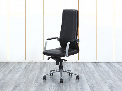 Офисное кресло руководителя  Sitland  Кожа Черный Madera A  (КРКЧ-18034)