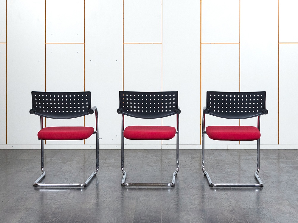 Конференц кресло для переговорной  Красный Ткань VITRA   (УДТК-07120)