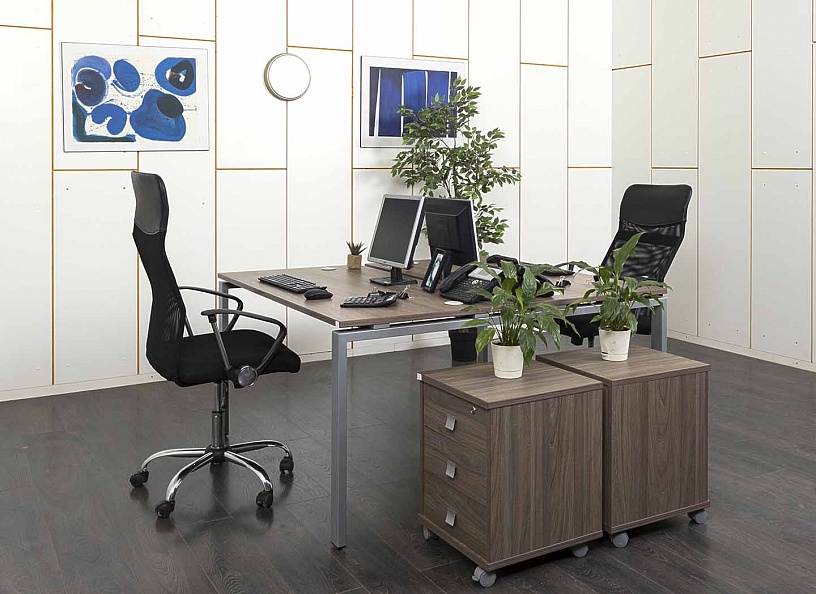 Комплект офисной мебели  1 400х1 490х750 ЛДСП Зебрано   (СППЗК1-09031)