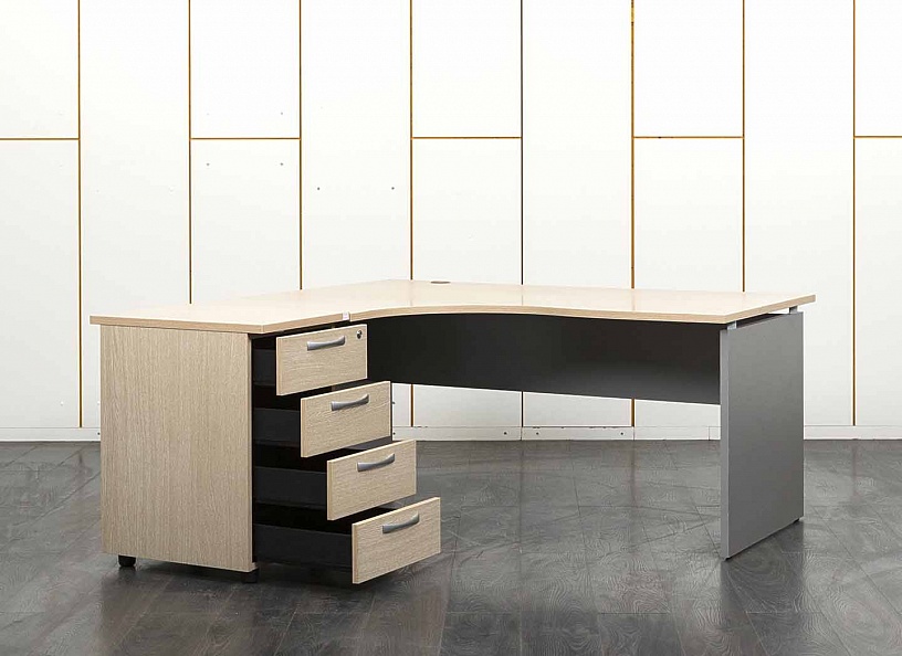 Комплект офисной мебели стол с тумбой  1 600х1 200х750 ЛДСП Зебрано   (СПУЗКл-27041)