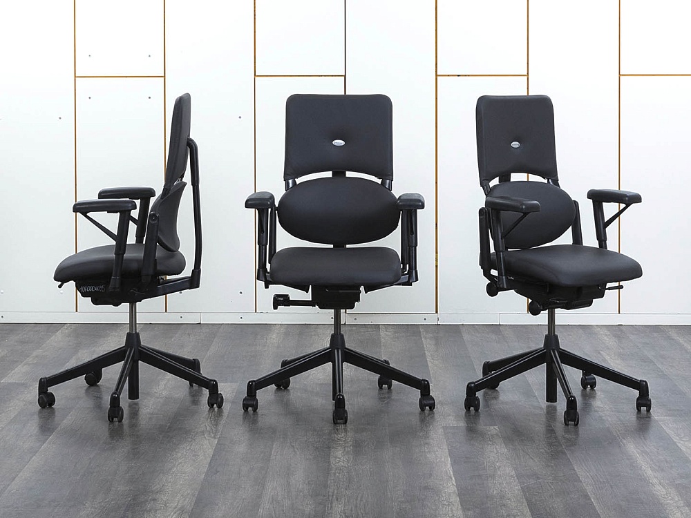 Офисное кресло руководителя  SteelCase Кожа Серый Please 1  (КРКС-08072)