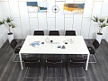Офисный стол для переговоров Herman Miller 2 400х1 400х750 ЛДСП Белый   (СГПБ-02122)