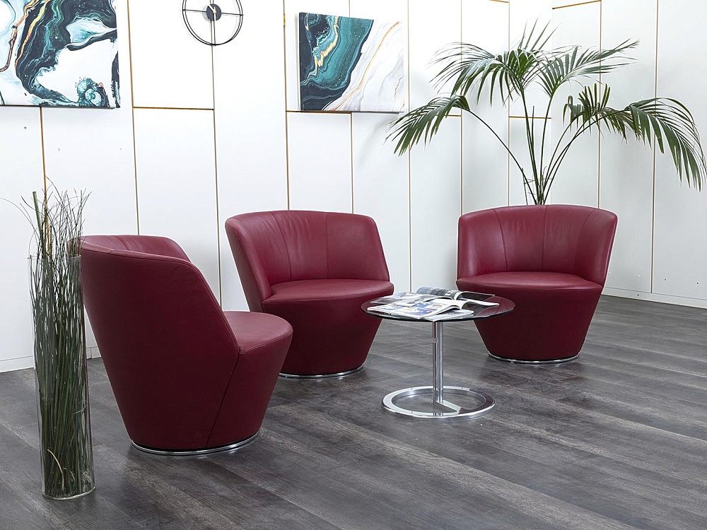 Мягкое кресло Walter Knoll Кожа Красный   (Комплект из 3-х мягких кресел ККККК-13112)