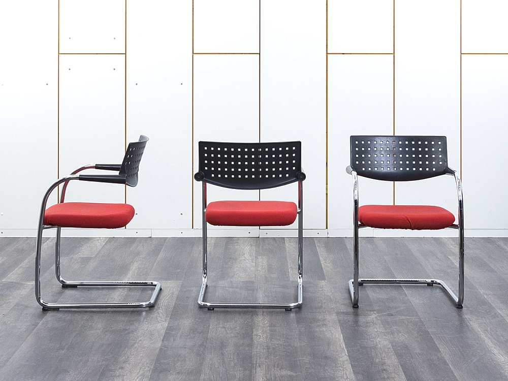 Конференц кресло для переговорной  Красный Ткань VITRA   (УДТК1-21032)