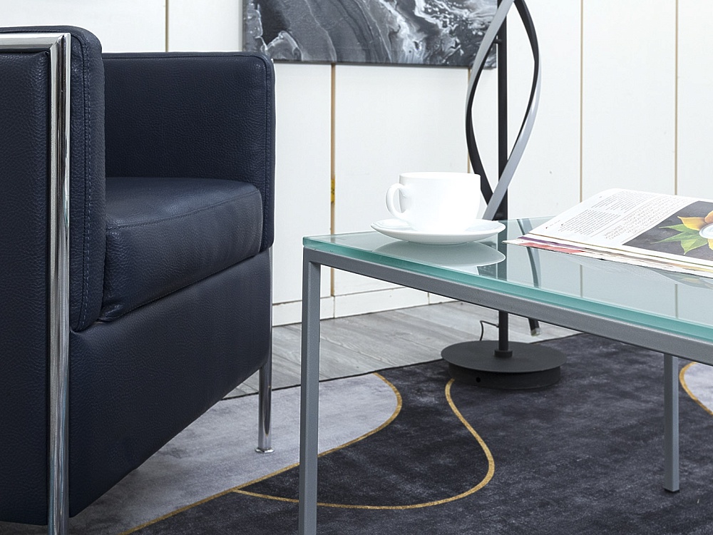 Журнальный столик  600х600х390 Стекло Серый   (СЖПС-14084)