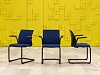 Конференц кресло для переговорной на полозьях Steelcase Ткань Синий Франция_КДТН-281024